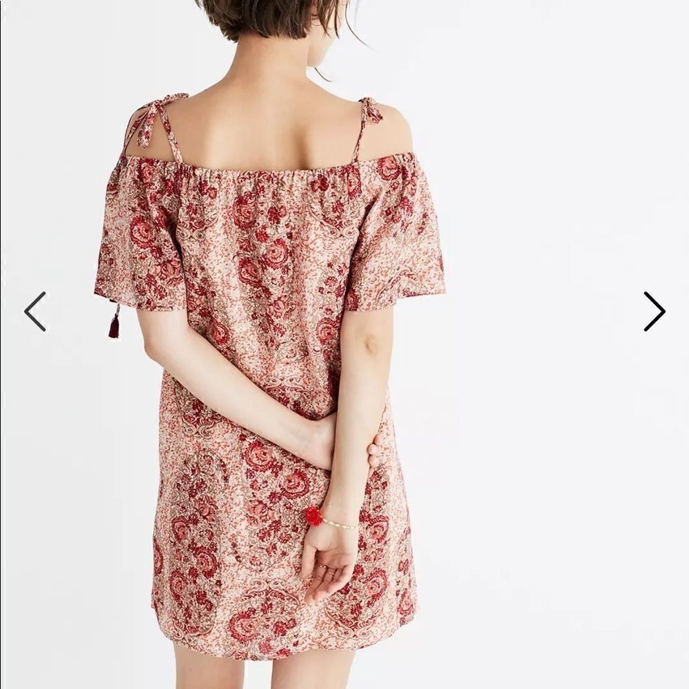 Madewell | Silk Paisley Cold Shoulder Dress - Picture 3 of 8